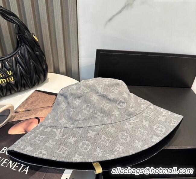 Buy New Cheap Louis Vuitton Denim Bucket Hat 0617 Grey 2025