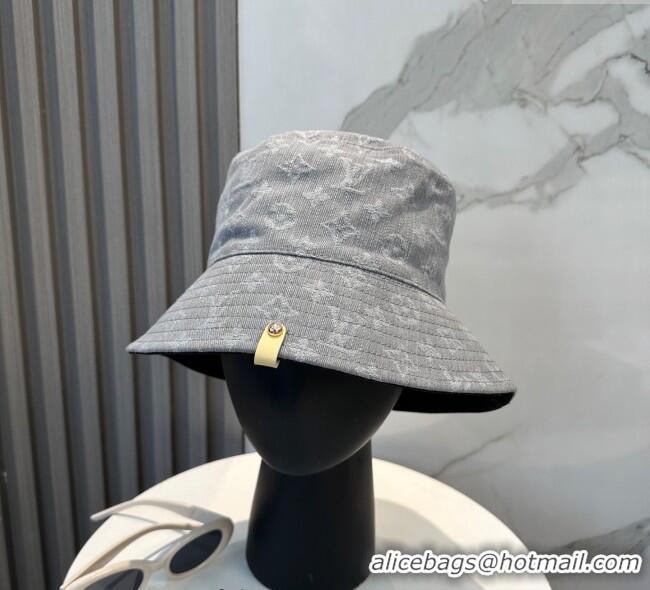 Buy New Cheap Louis Vuitton Denim Bucket Hat 0617 Grey 2025