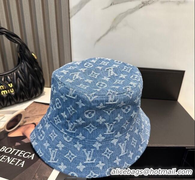 High Quality Louis Vuitton Denim Bucket Hat 0617 Blue 2025