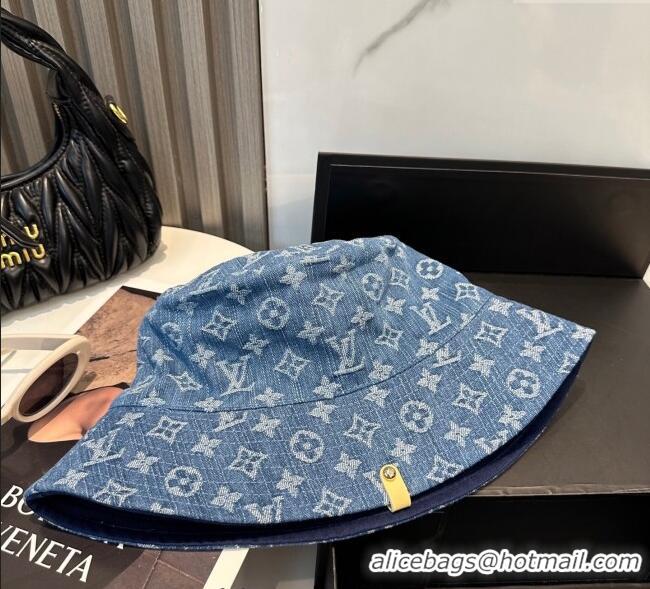 High Quality Louis Vuitton Denim Bucket Hat 0617 Blue 2025