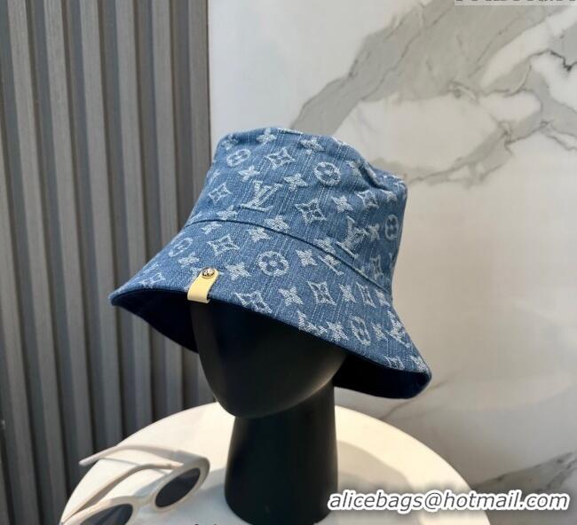 High Quality Louis Vuitton Denim Bucket Hat 0617 Blue 2025
