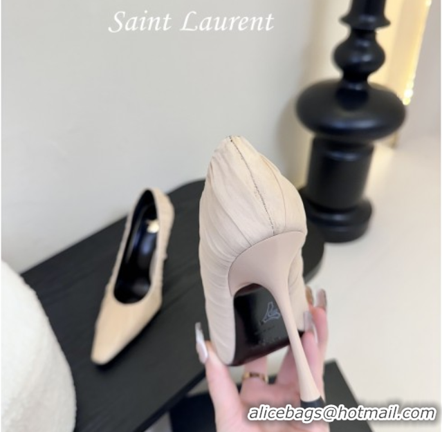 Purchase Saint Laurent Mesh Covered High Heel Pumps 11cm Light Nude 0424024