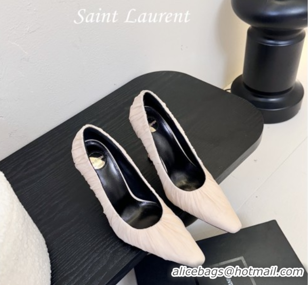Purchase Saint Laurent Mesh Covered High Heel Pumps 11cm Light Nude 0424024