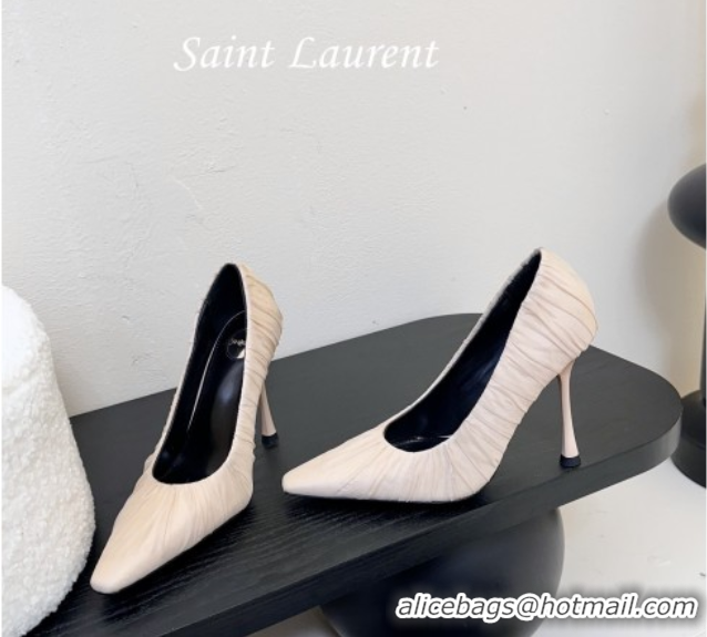 Purchase Saint Laurent Mesh Covered High Heel Pumps 11cm Light Nude 0424024