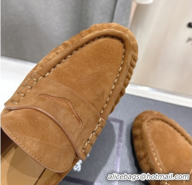 Good Looking Saint Laurent Le Loafers Mules in Suede Light Brown 0424033