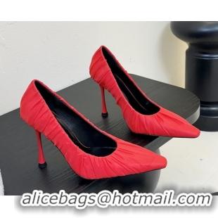 Big Discount Saint Laurent Mesh Covered High Heel Pumps 11cm Red 0424027