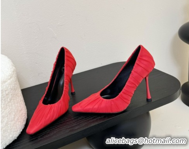 Big Discount Saint Laurent Mesh Covered High Heel Pumps 11cm Red 0424027
