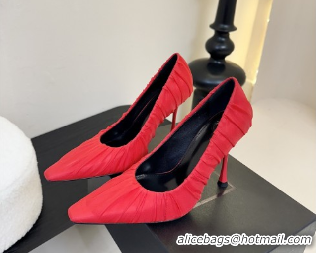 Big Discount Saint Laurent Mesh Covered High Heel Pumps 11cm Red 0424027