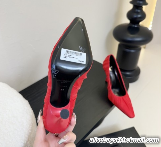 Big Discount Saint Laurent Mesh Covered High Heel Pumps 11cm Red 0424027