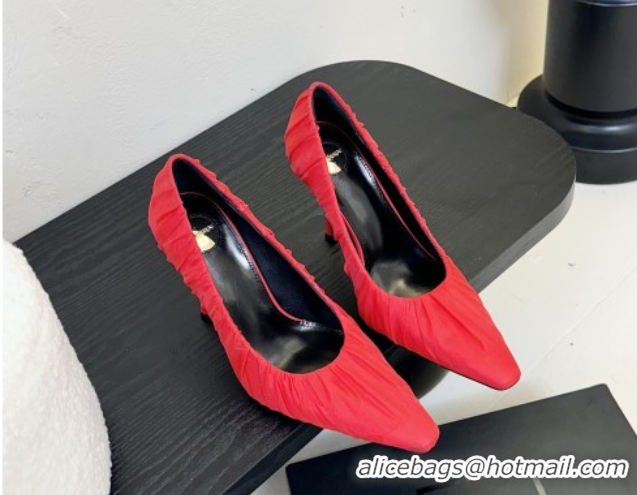 Big Discount Saint Laurent Mesh Covered High Heel Pumps 11cm Red 0424027
