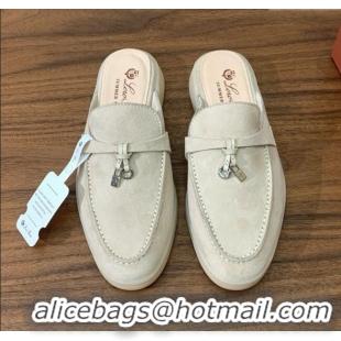 ​Best Price Loro Piana Charms Walk Babouche Loafer in Suede LP060501 Apricot 2025
