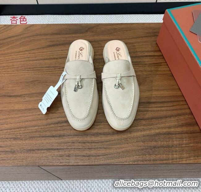 ​Best Price Loro Piana Charms Walk Babouche Loafer in Suede LP060501 Apricot 2025