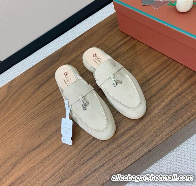 ​Best Price Loro Piana Charms Walk Babouche Loafer in Suede LP060501 Apricot 2025