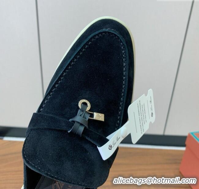 ​Promotional Loro Piana Charms Walk Babouche Loafer in Suede LP060502 Black 2025