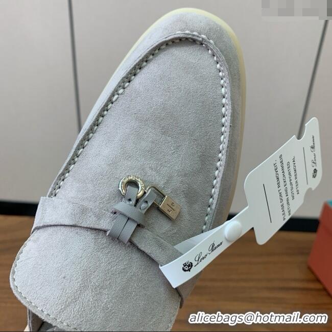 ​Grade Design Loro Piana Charms Walk Babouche Loafer in Suede LP060503 Pearl Grey 2025
