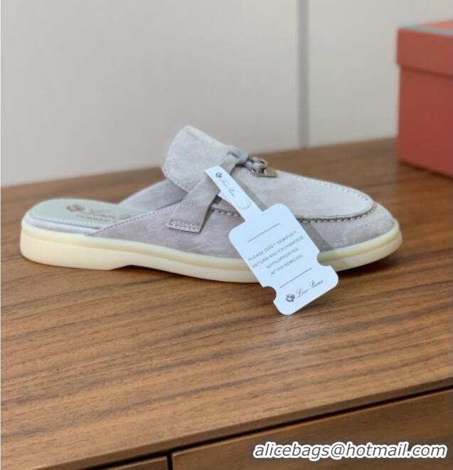 ​Grade Design Loro Piana Charms Walk Babouche Loafer in Suede LP060503 Pearl Grey 2025