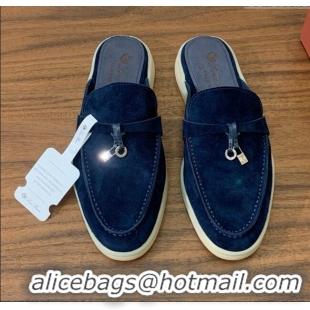 Best Price Loro Piana Charms Walk Babouche Loafer in Suede LP060504 Deep Blue 2025