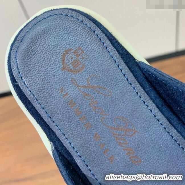 Best Price Loro Piana Charms Walk Babouche Loafer in Suede LP060504 Deep Blue 2025