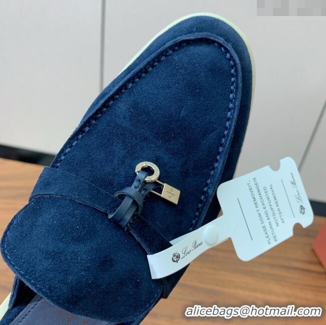 Best Price Loro Piana Charms Walk Babouche Loafer in Suede LP060504 Deep Blue 2025
