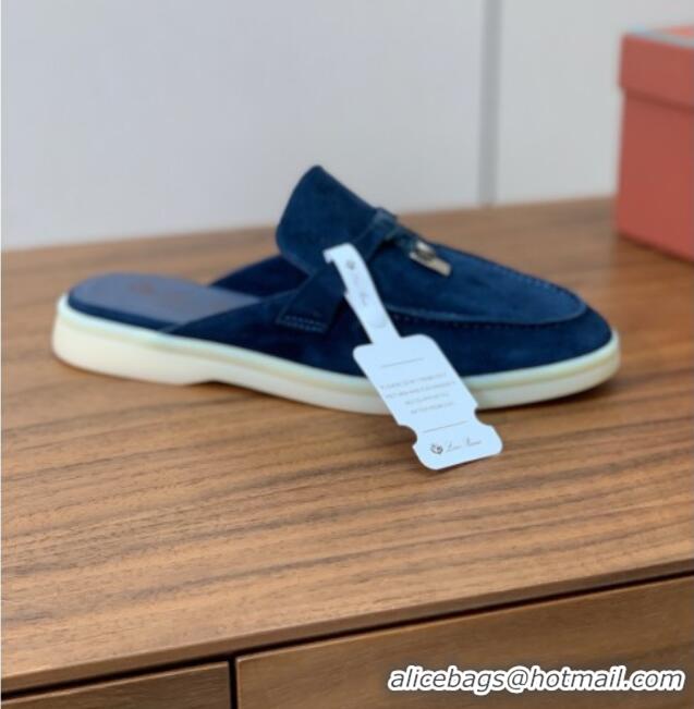 Best Price Loro Piana Charms Walk Babouche Loafer in Suede LP060504 Deep Blue 2025