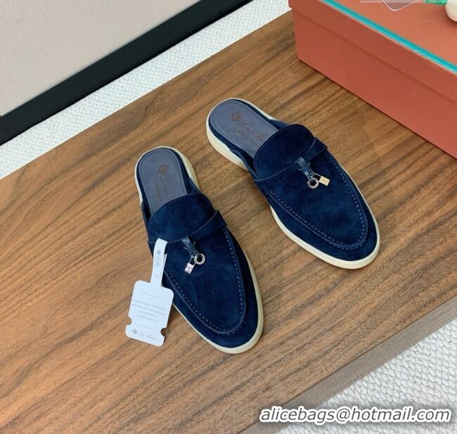 Best Price Loro Piana Charms Walk Babouche Loafer in Suede LP060504 Deep Blue 2025