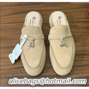 Shop Grade Loro Piana Charms Walk Babouche Loafer in Suede LP060505 Apricot 2025