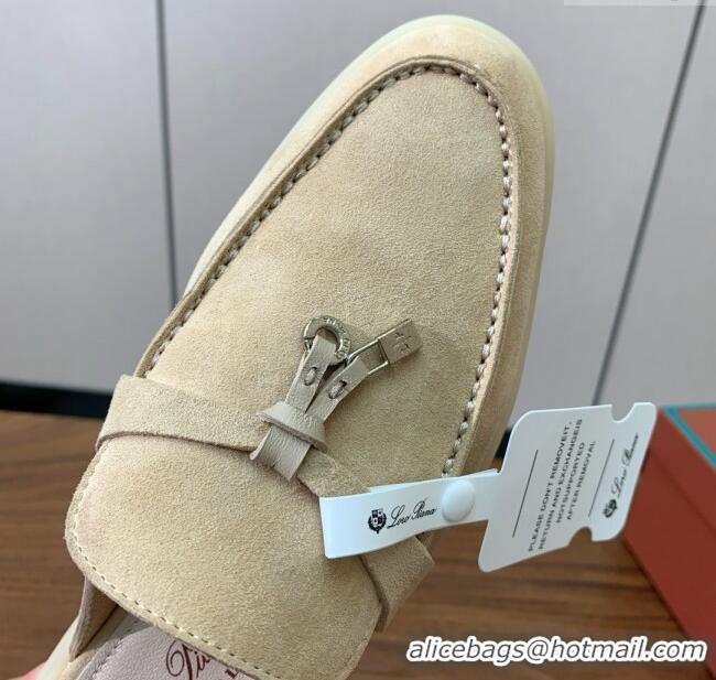 Shop Grade Loro Piana Charms Walk Babouche Loafer in Suede LP060505 Apricot 2025