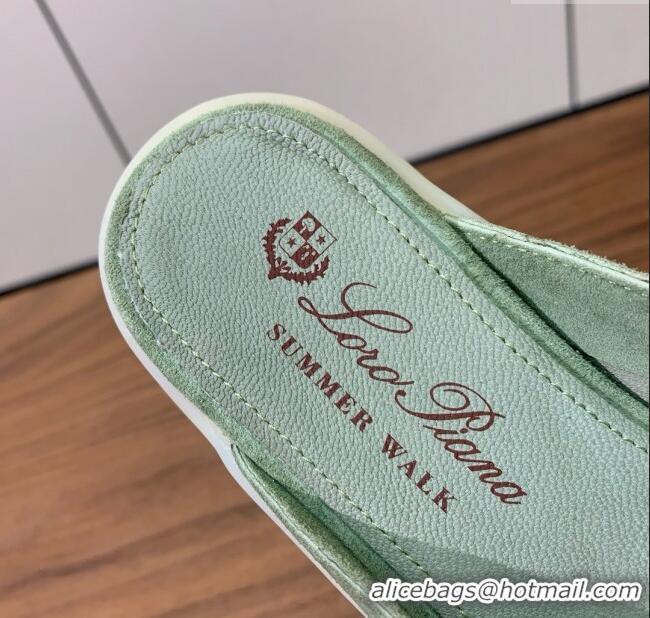 Top Grade Loro Piana Charms Walk Babouche Loafer in Suede LP060506 Green 2025