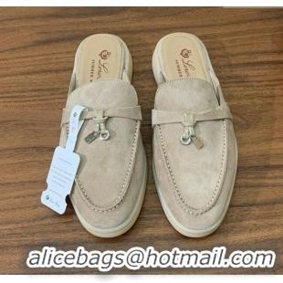 ​Cheapest Loro Piana Charms Walk Babouche Loafer in Suede LP060507 Khaki 2025