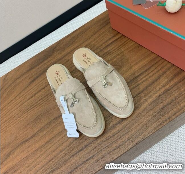 ​Cheapest Loro Piana Charms Walk Babouche Loafer in Suede LP060507 Khaki 2025