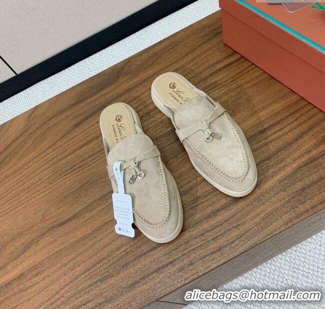 ​Cheapest Loro Piana Charms Walk Babouche Loafer in Suede LP060507 Khaki 2025