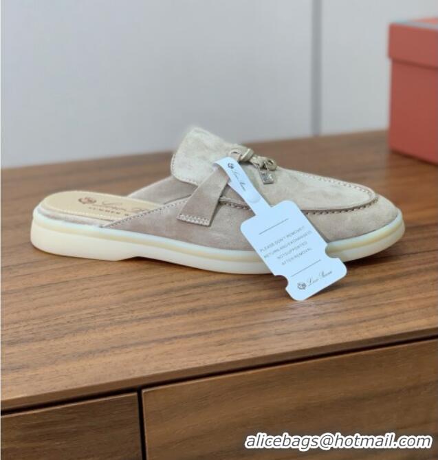 ​Cheapest Loro Piana Charms Walk Babouche Loafer in Suede LP060507 Khaki 2025