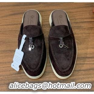 Low Cost Loro Piana Charms Walk Babouche Loafer in Suede LP060511 Coffee 2025