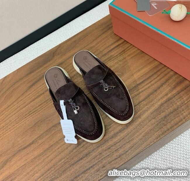 Low Cost Loro Piana Charms Walk Babouche Loafer in Suede LP060511 Coffee 2025
