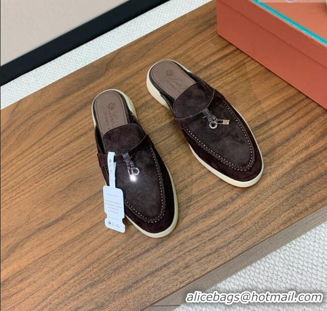 Low Cost Loro Piana Charms Walk Babouche Loafer in Suede LP060511 Coffee 2025