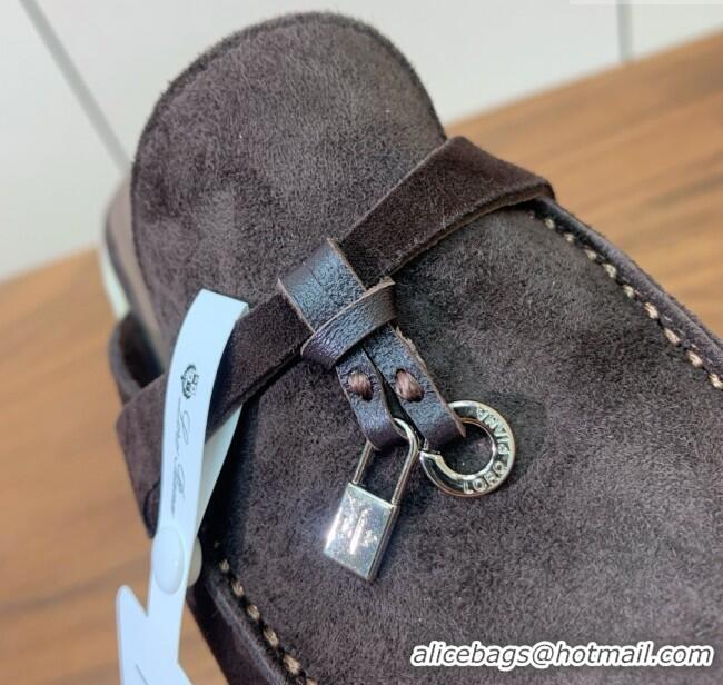 Low Cost Loro Piana Charms Walk Babouche Loafer in Suede LP060511 Coffee 2025