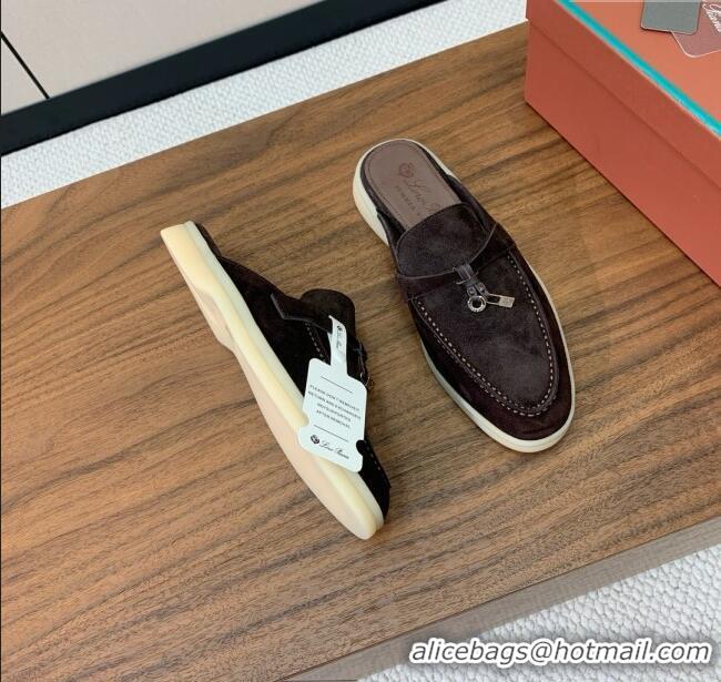 Low Cost Loro Piana Charms Walk Babouche Loafer in Suede LP060511 Coffee 2025