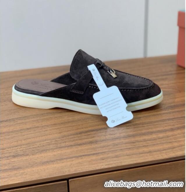 Low Cost Loro Piana Charms Walk Babouche Loafer in Suede LP060511 Coffee 2025