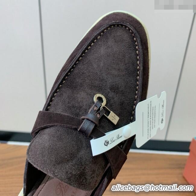Low Cost Loro Piana Charms Walk Babouche Loafer in Suede LP060511 Coffee 2025
