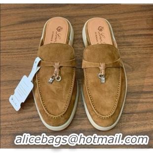 ​Good Quality Loro Piana Charms Walk Babouche Loafer in Suede LP060512 Brown 2025