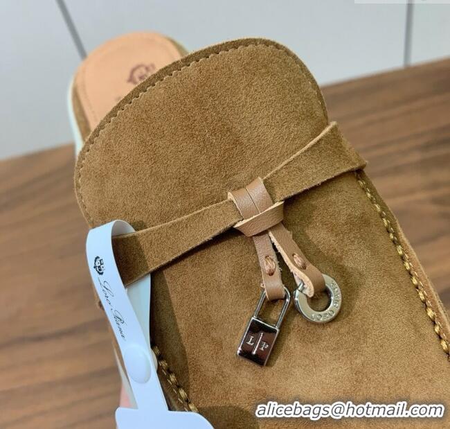 ​Good Quality Loro Piana Charms Walk Babouche Loafer in Suede LP060512 Brown 2025