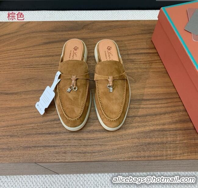 ​Good Quality Loro Piana Charms Walk Babouche Loafer in Suede LP060512 Brown 2025