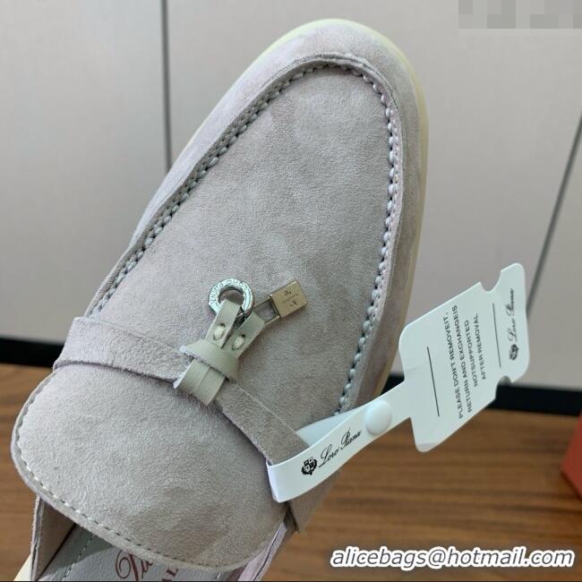 ​Top Grade Loro Piana Charms Walk Babouche Loafer in Suede LP060513 Bright Grey 2025