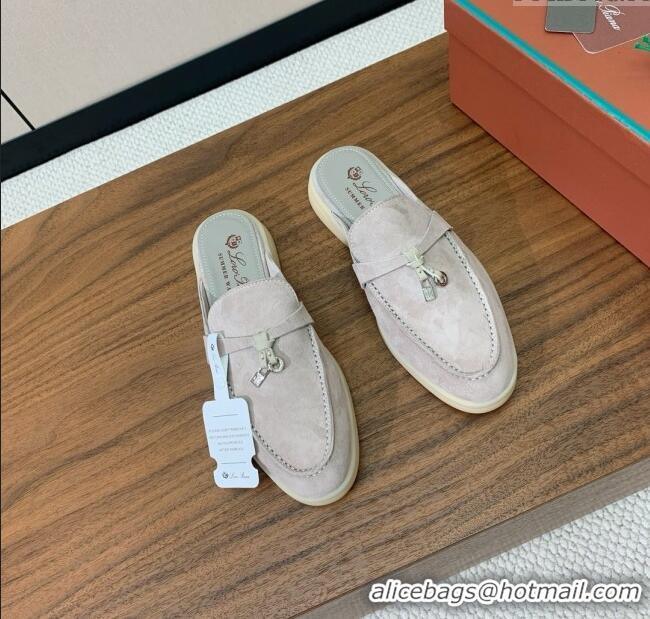 ​Top Grade Loro Piana Charms Walk Babouche Loafer in Suede LP060513 Bright Grey 2025