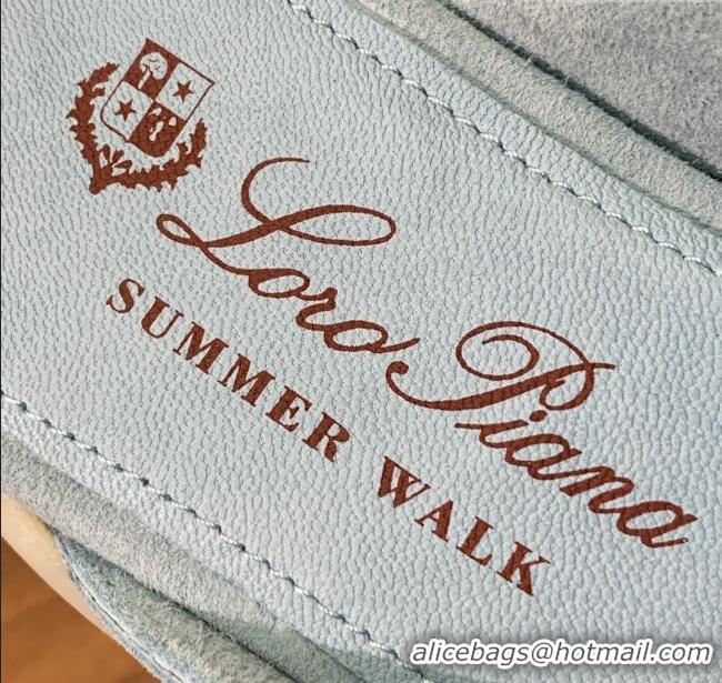 ​Best Product Loro Piana Charms Walk Babouche Loafer in Suede LP060515 Light Blue 2025