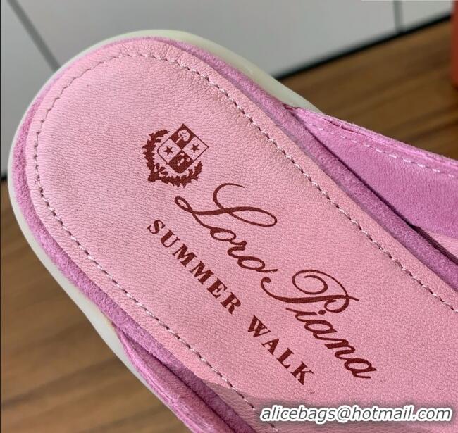 ​Good Taste Loro Piana Charms Walk Babouche Loafer in Suede LP060516 Peach Pink 2025