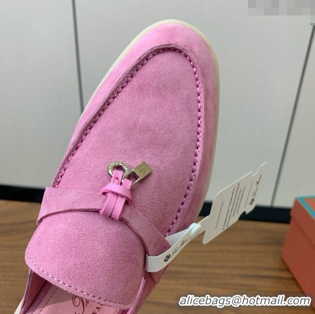 ​Good Taste Loro Piana Charms Walk Babouche Loafer in Suede LP060516 Peach Pink 2025