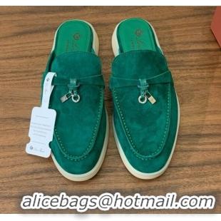 Famous Brand Loro Piana Charms Walk Babouche Loafer in Suede LP060517 Green 2025