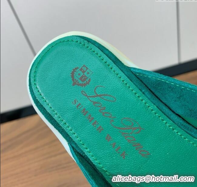 Famous Brand Loro Piana Charms Walk Babouche Loafer in Suede LP060517 Green 2025