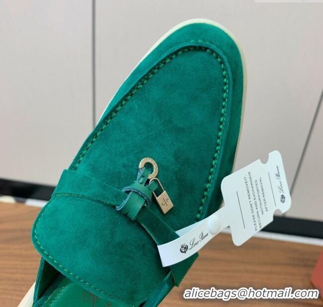 Famous Brand Loro Piana Charms Walk Babouche Loafer in Suede LP060517 Green 2025